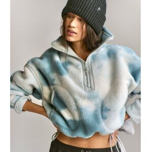 FP Movement by Free People Sky Blue and Cream Teddy Jacket
